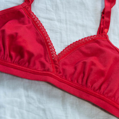 Rose Red Cloudsoft Cotton Lined Everyday Adjustable Bralette