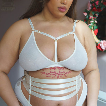 Pearl Hearts of Venus Strappy Adjustable Bralette - Final stock