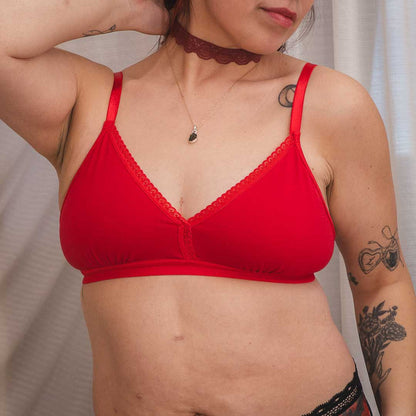 Rose Red Cloudsoft Cotton Lined Everyday Adjustable Bralette