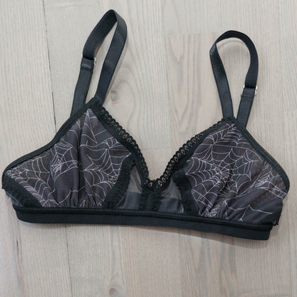 Spider's Lace Web Peekaboo Mesh Adjustable Bralette XS/S - Final few!