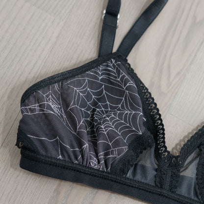 Spider's Lace Web Peekaboo Mesh Adjustable Bralette XS/S - Final few!