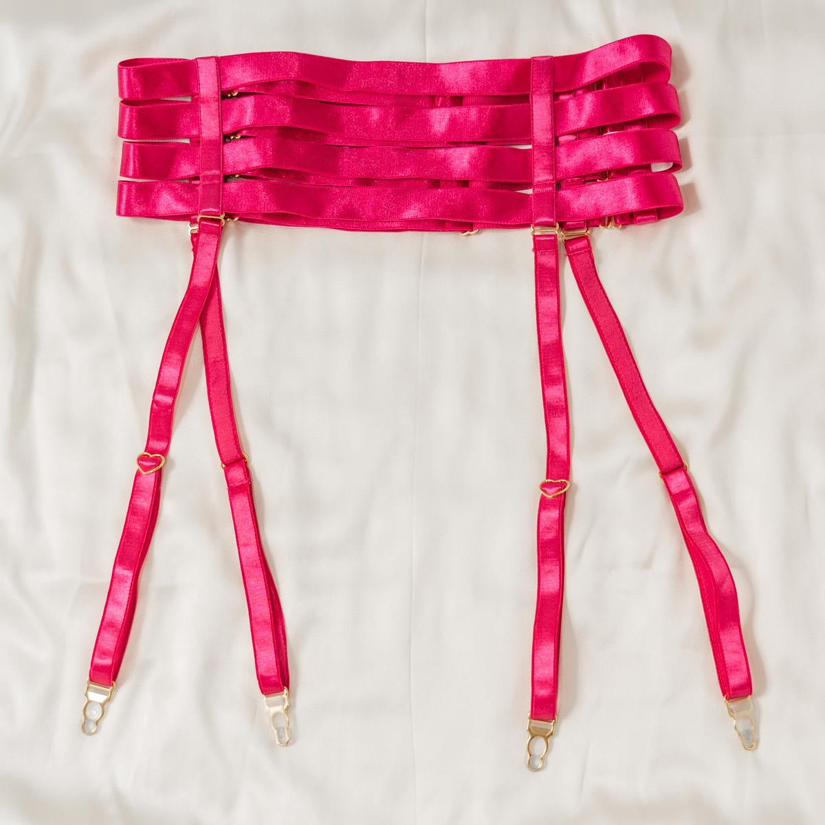 Hot Pink Hearts of Venus Strappy Waist Cincher - Final stock