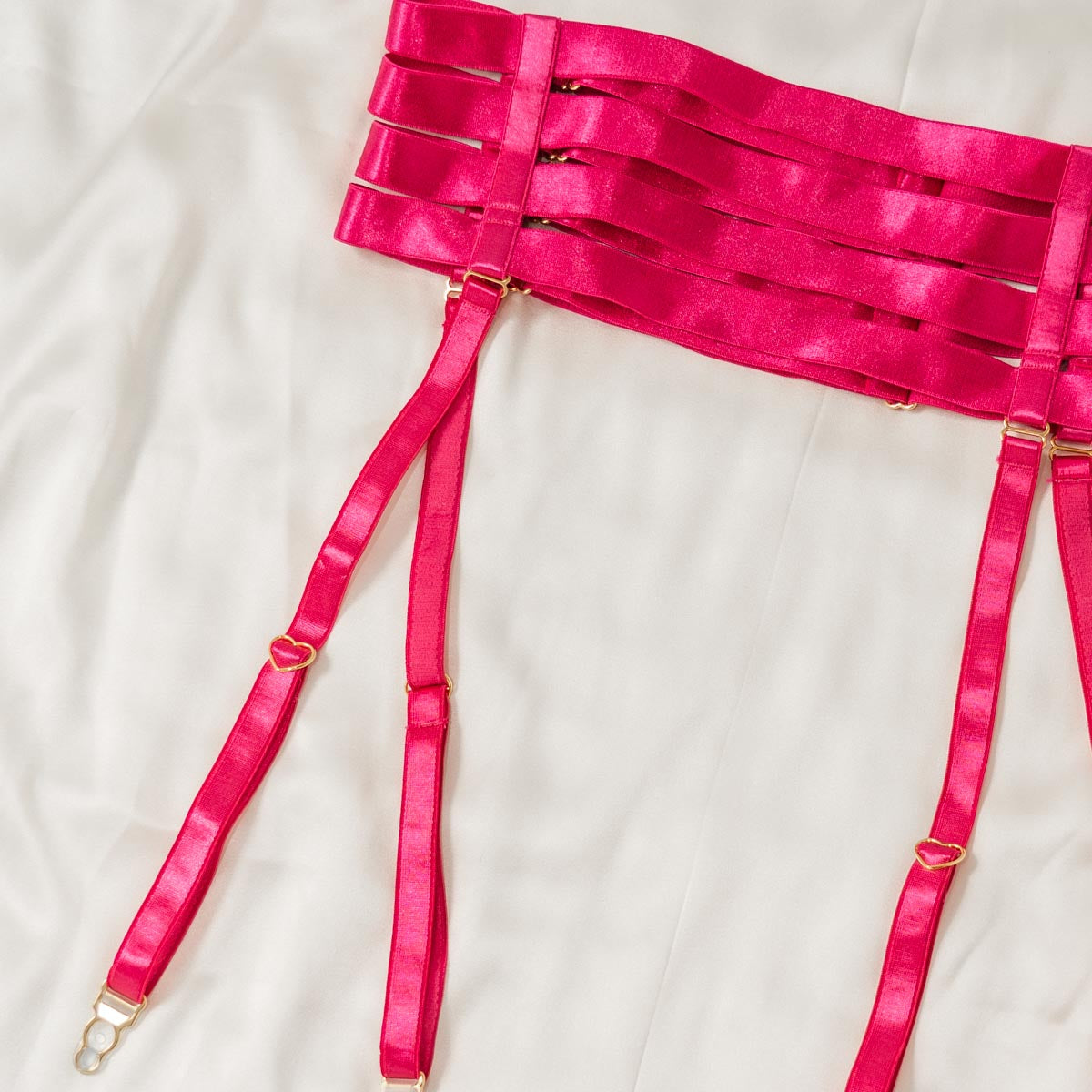 Hot Pink Hearts of Venus Strappy Waist Cincher - Final stock