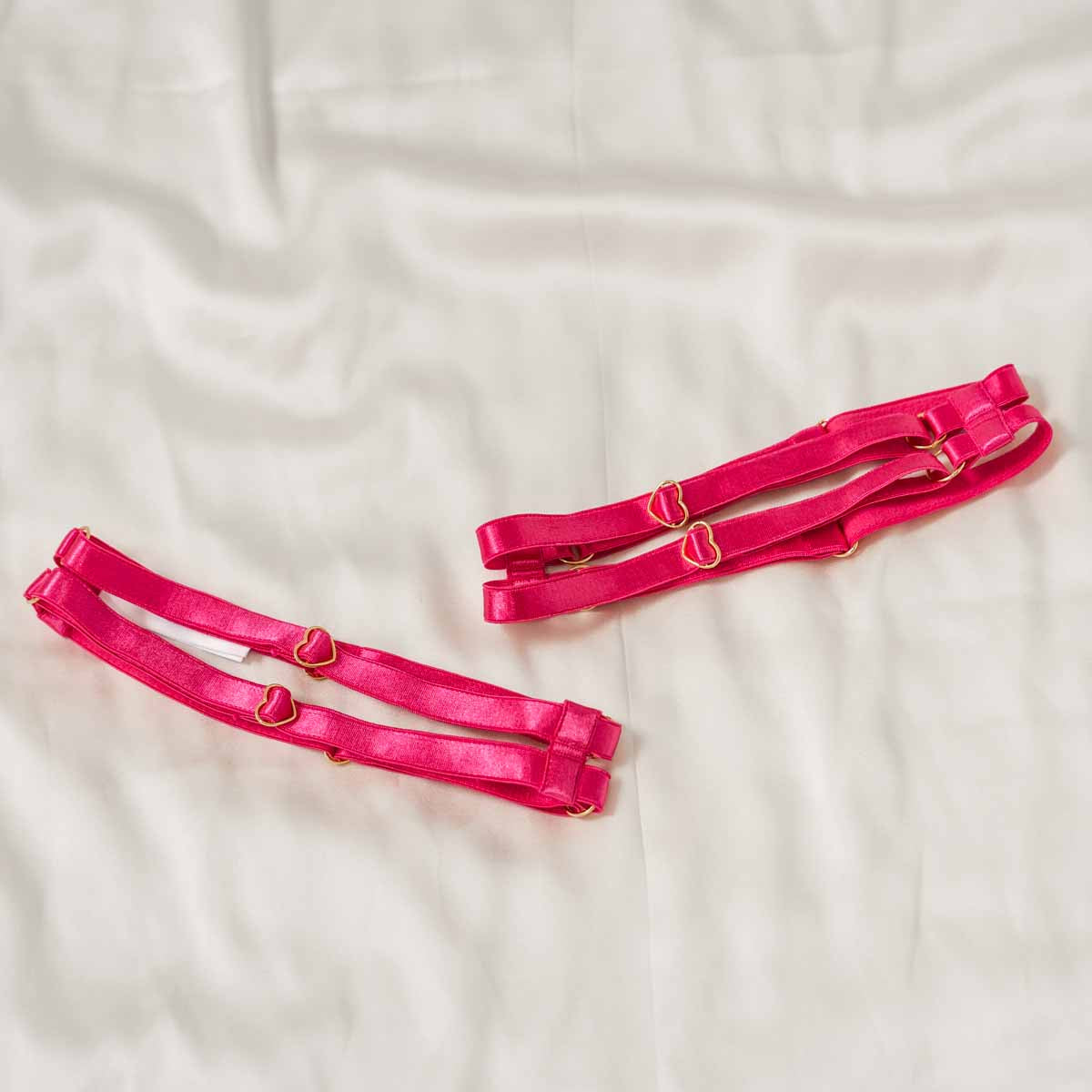 Hot Pink Hearts of Venus Leg Garters  - Final stock