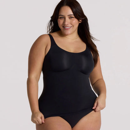 EVELYN BOBBIE STRUCTURED SCOOP TANK: BLACK