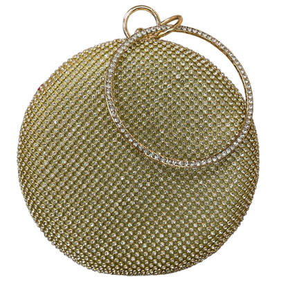 CIRCLE SPARKLE EVENING BAG