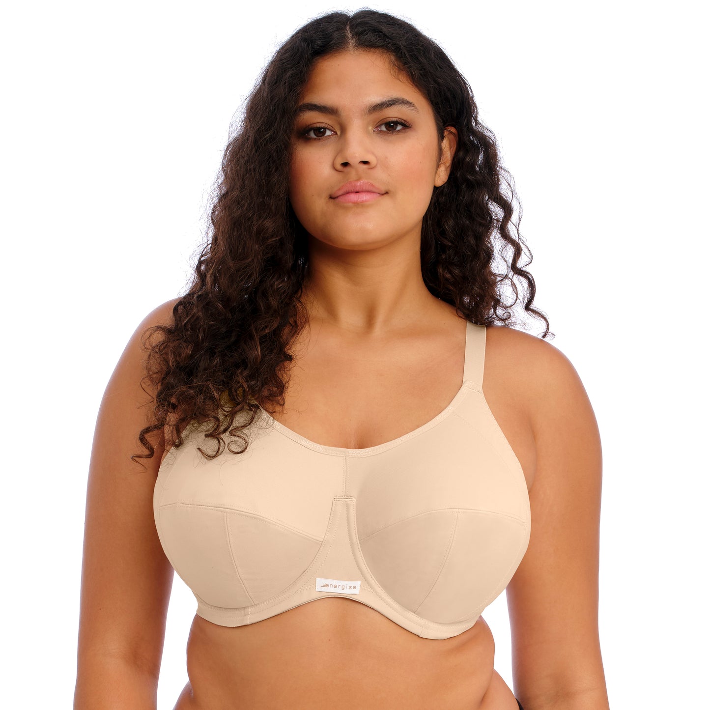 ELOMI ENERGISE SPORTS BRA: NUDE