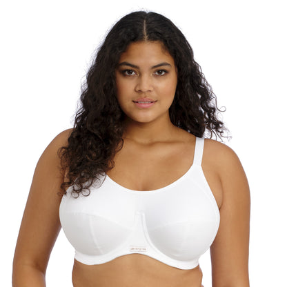 ELOMI ENERGISE SPORTS BRA: WHITE