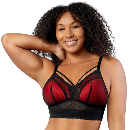 P6011 PARFAIT MIA DOT BRALETTE BLACK/RED