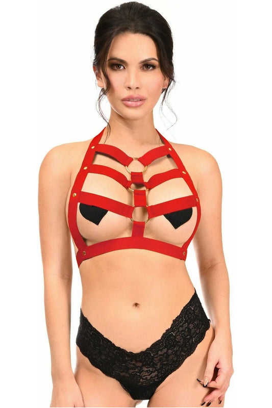 DAISY CORSETS RED BODY HARNESS TOP
