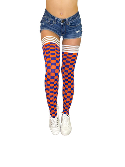 KIX'IES GAME DAY ORANGE & BLUE THIGH HIGHS