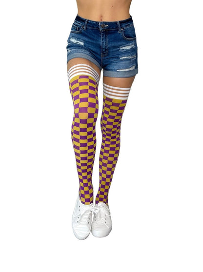 KIX'IES GAME DAY PURPLE & GOLD THIGH HIGHS