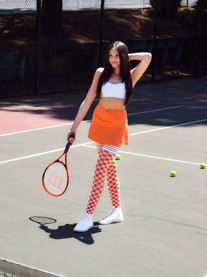 KIX'IES GAME DAY ORANGE & WHITE THIGH HIGHS