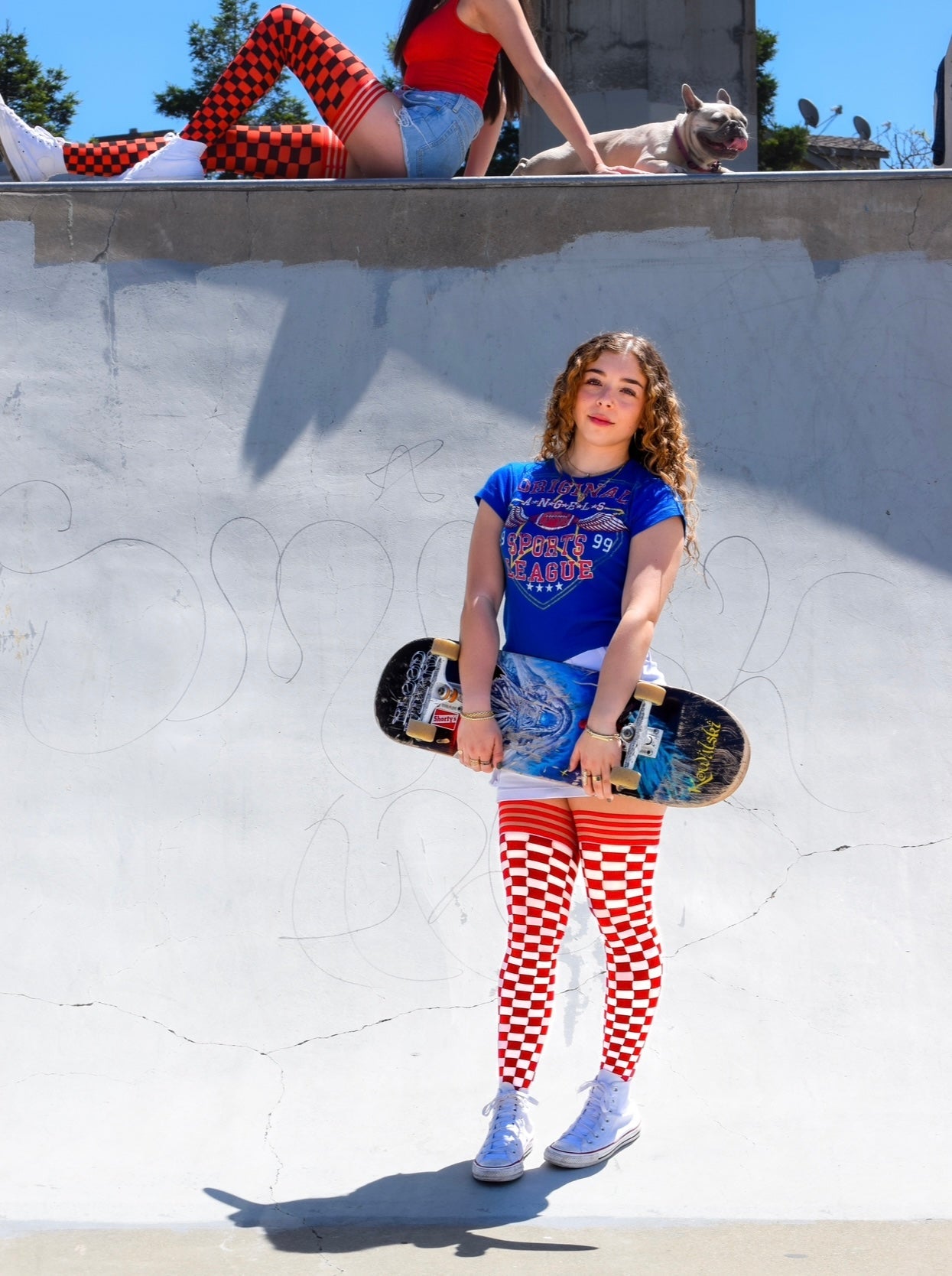 KIX'IES GAME DAY RED & WHITE THIGH HIGHS