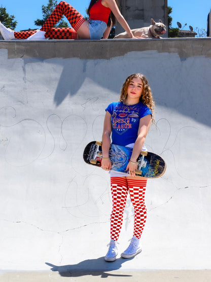 KIX'IES GAME DAY RED & WHITE THIGH HIGHS