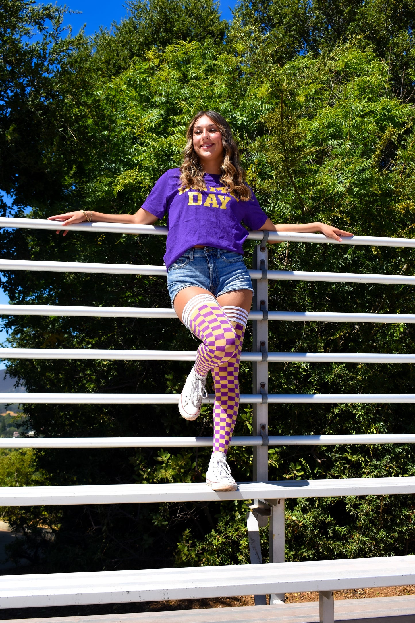 KIX'IES GAME DAY PURPLE & GOLD THIGH HIGHS