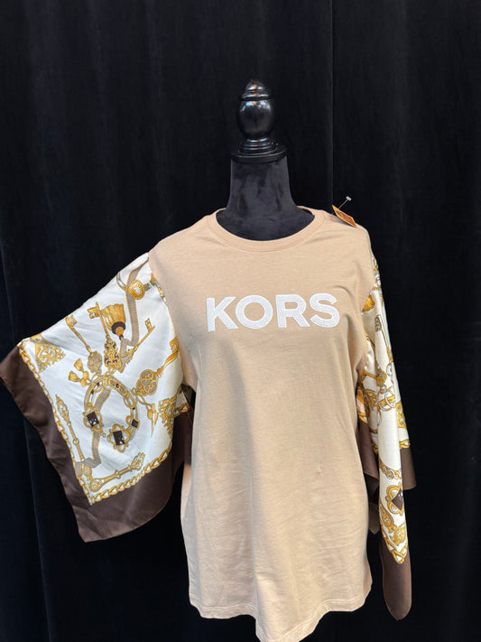 MICHAEL KORS SCARF SLEEVE TEE (MEDIUM)