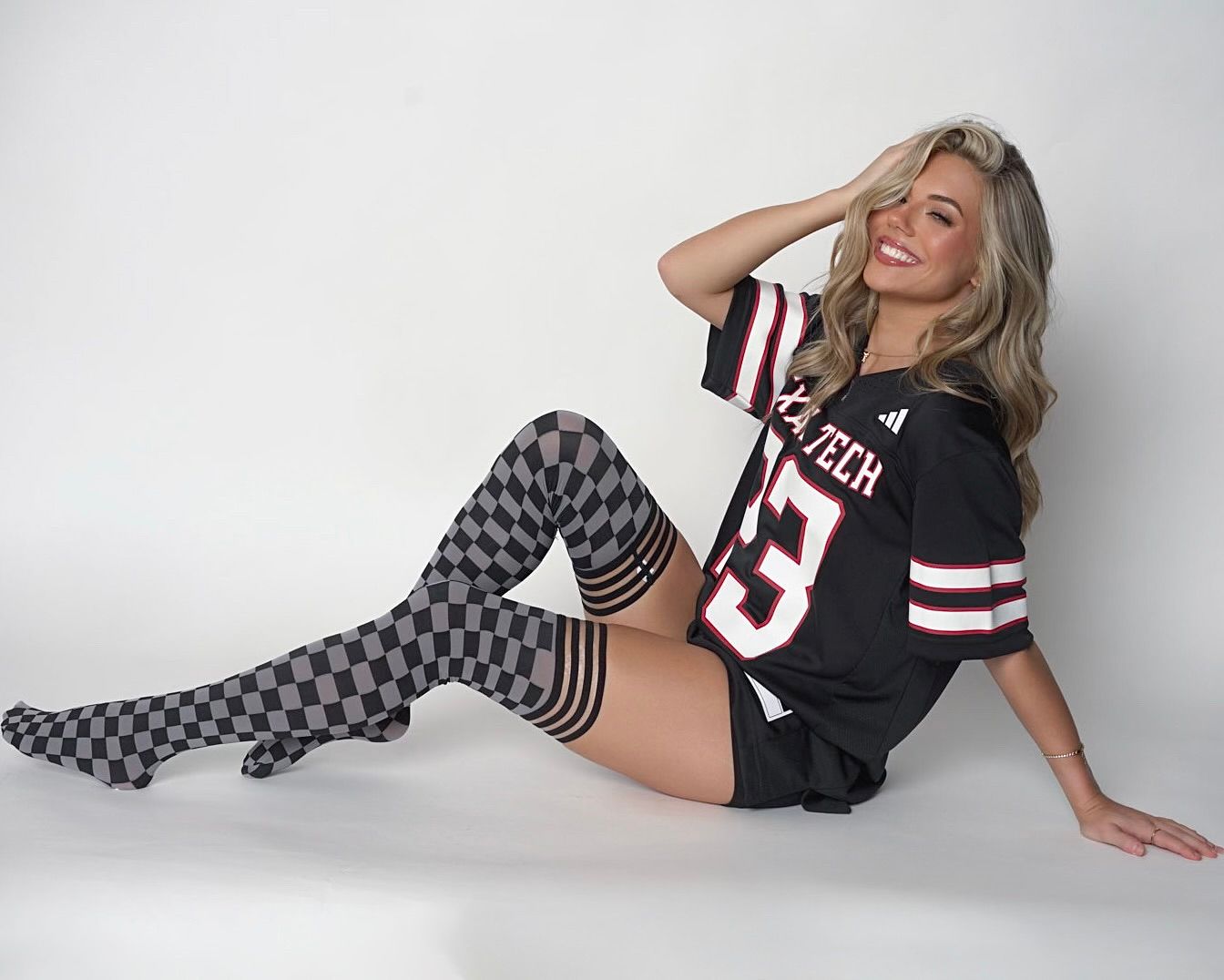 KIX'IES GAME DAY BLACK & GREY THIGH HIGHS