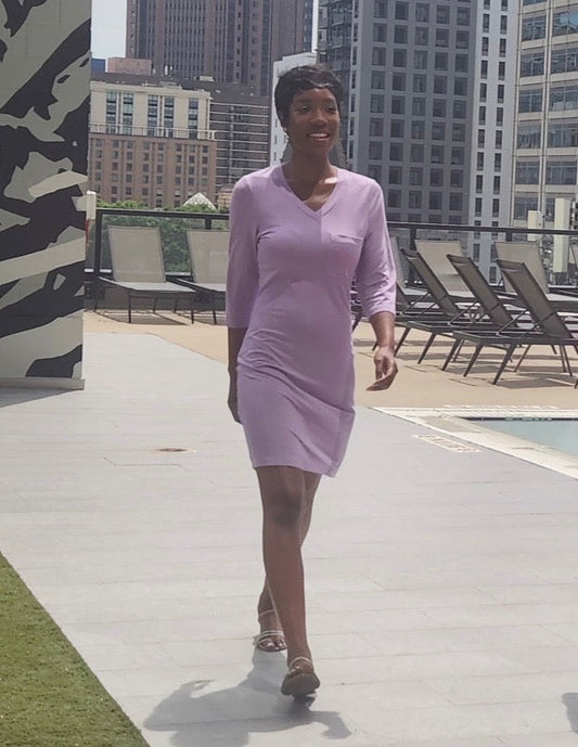 XZOOD WELLNESS T-SHIRT GOWN: LAVENDER