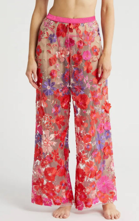 12153 FLARE PANTS BRIGHT 3D FLORAL