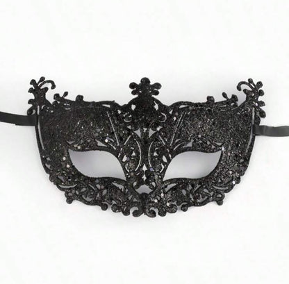 BLACK GLITTER MASQUERADE MASK