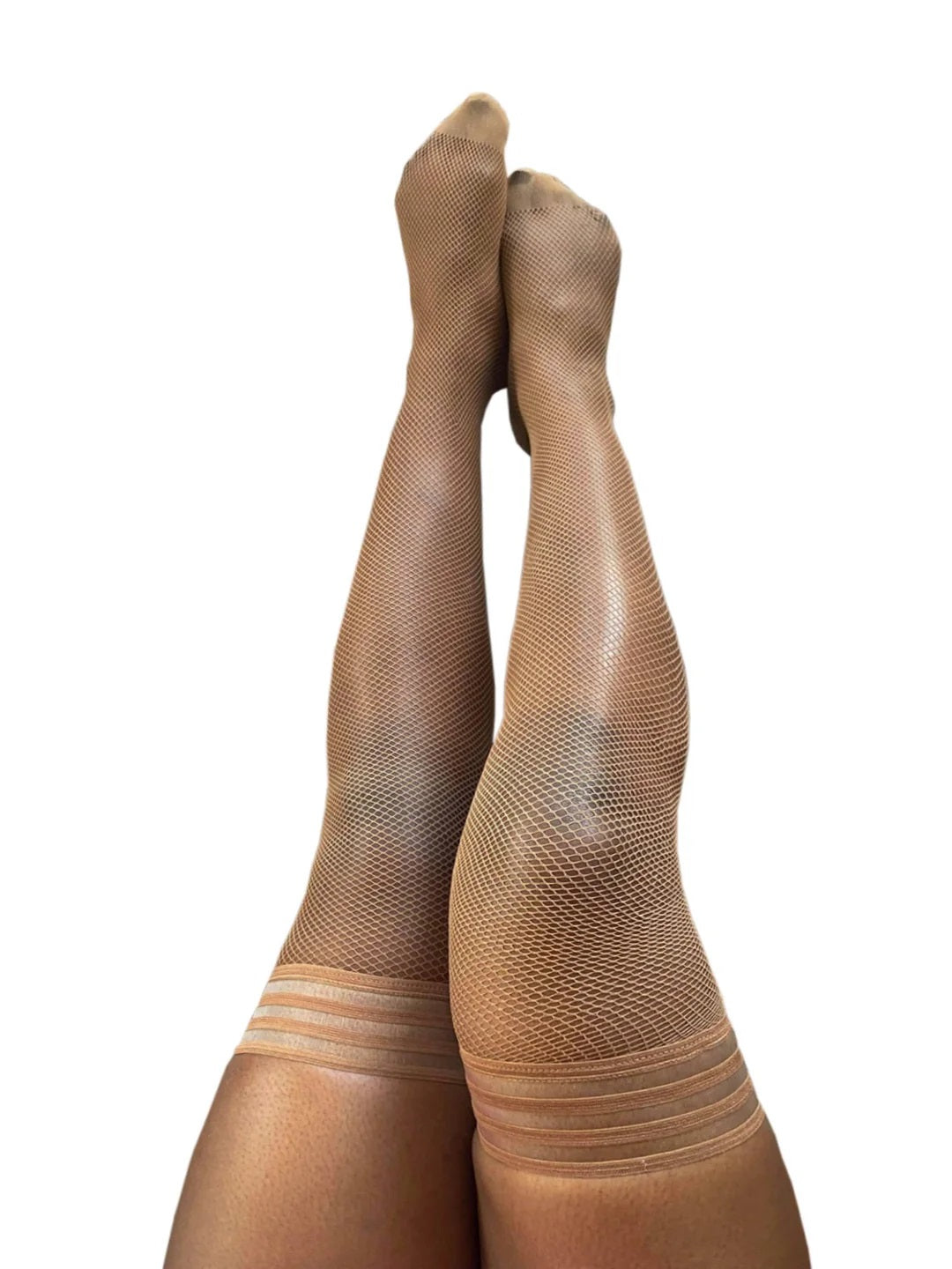 1338 KIX'IES ANDIE CHOCOLATE FISHNET THIGH HIGHS