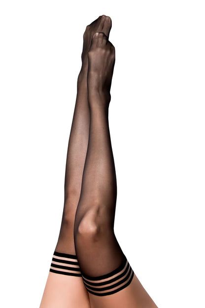 1315 KIX'IES TAYLOR BLACK SHEER THIGH-HIGHS