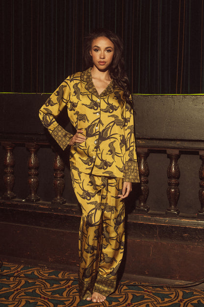 14203 KILO BRAVA LONG PJ SET: ANTIQUE SWALLOWS