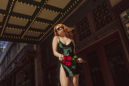 KILO BRAVA SATIN FOREST GREEN MINI SLIP