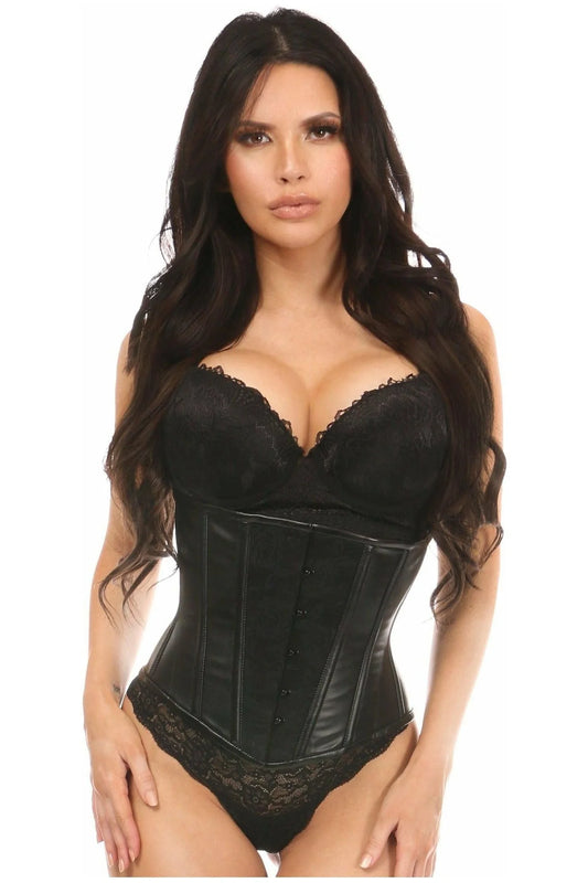 DAISY CORSETS LAVISH WET LOOK BLACK UNDERBUST CORSET