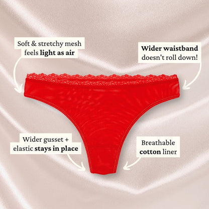 Rose Red Lacey Everyday Thong