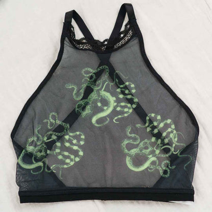 Obsidian Jade Snakes Ultra-Adjustable High Neck Cami - Final stock