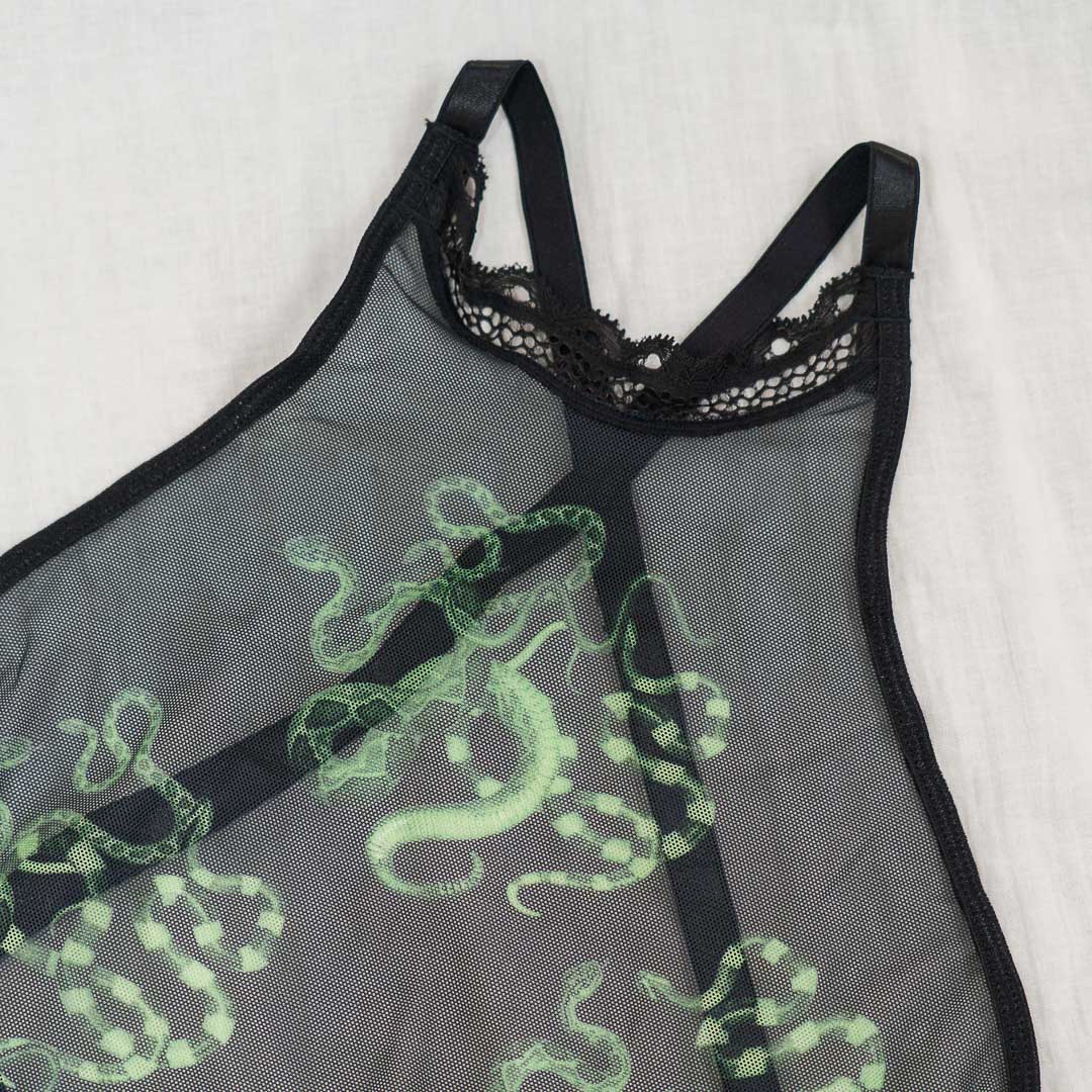Obsidian Jade Snakes Ultra-Adjustable High Neck Cami - Final stock
