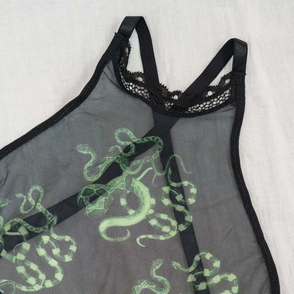 Obsidian Jade Snakes Ultra-Adjustable High Neck Cami - Final stock