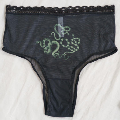 Obsidian Jade Snakes High Waist Undies L/XL - Final few!