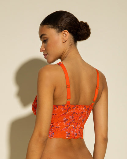 COSABELLA PARADISO CURVY PLUNGE BRALETTE: SICILIAN ORANGE (SIZE L)