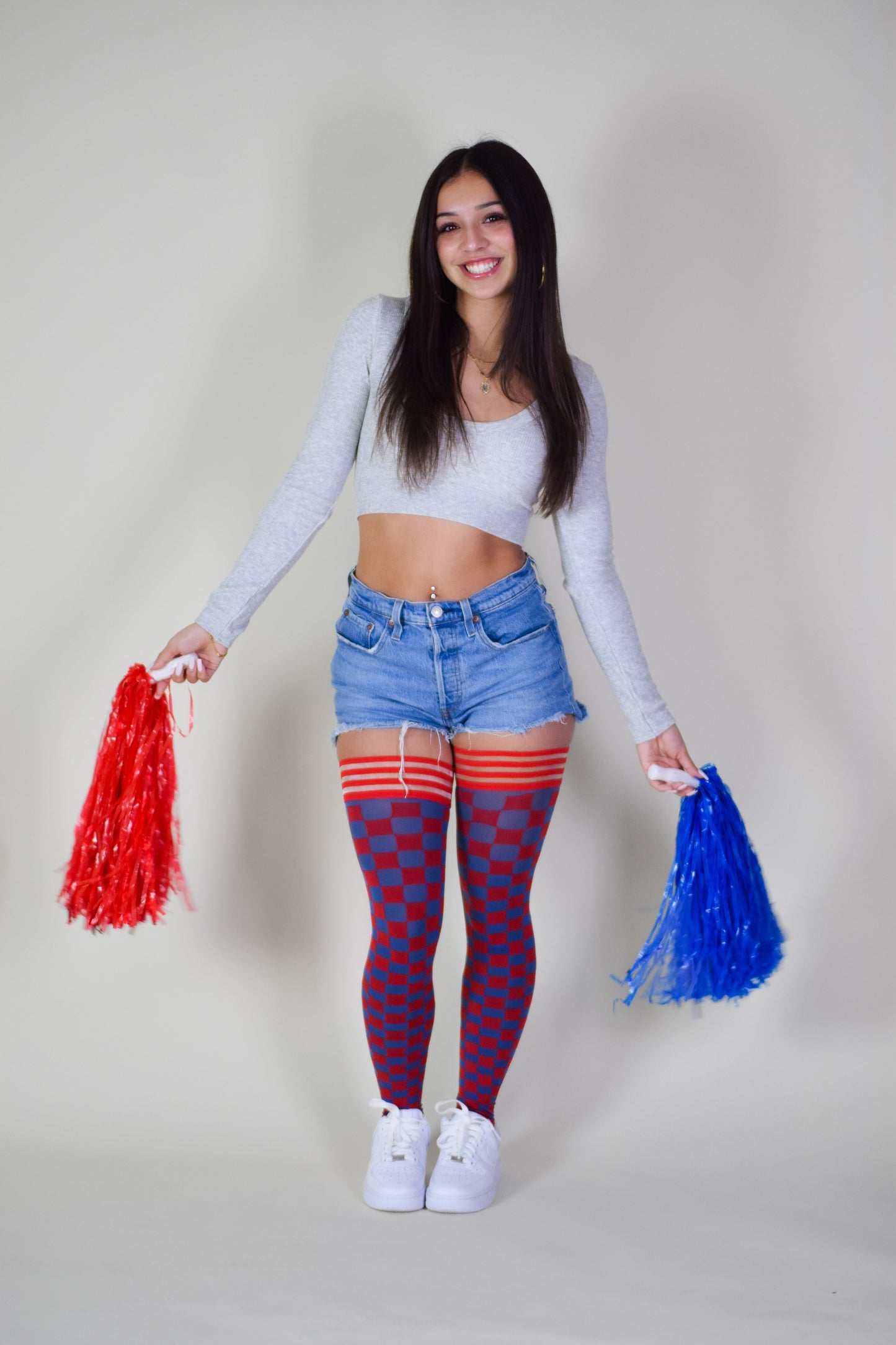 KIX'IES GAME DAY RED & NAVY THIGH HIGHS