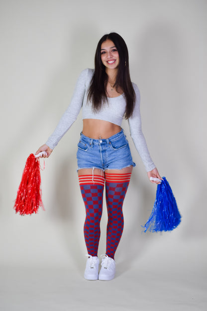 KIX'IES GAME DAY RED & NAVY THIGH HIGHS