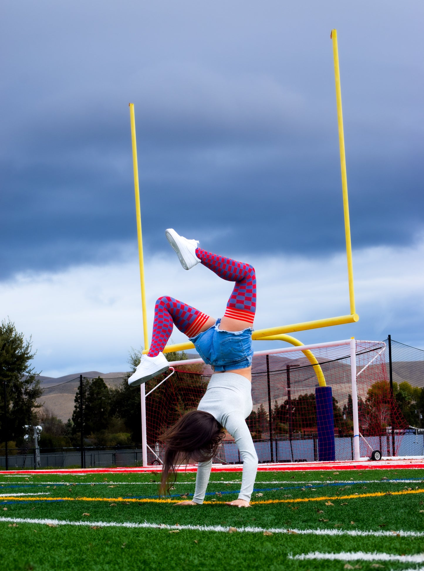 KIX'IES GAME DAY RED & NAVY THIGH HIGHS