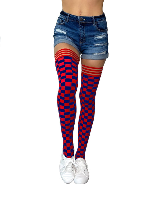 KIX'IES GAME DAY RED & NAVY THIGH HIGHS