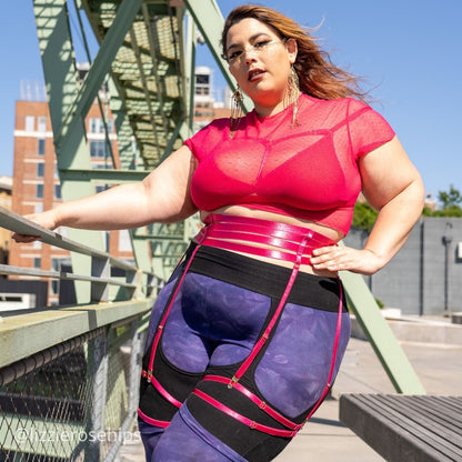Hot Pink Hearts of Venus Strappy Waist Cincher - Final stock