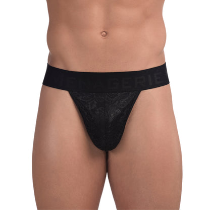 MENAGERIE INTIMATES BAND THONG BLACK ROSE