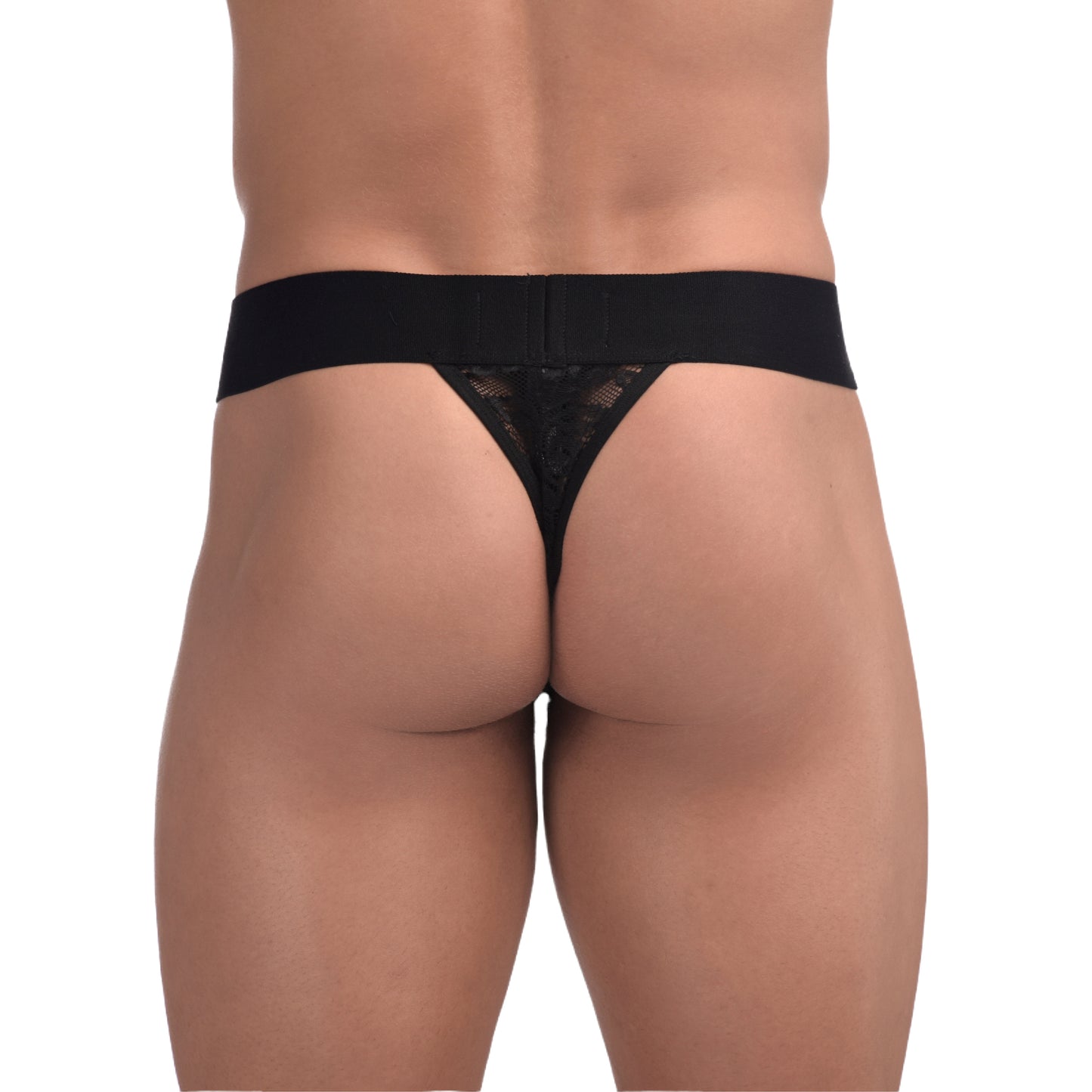 MENAGERIE INTIMATES BAND THONG BLACK ROSE