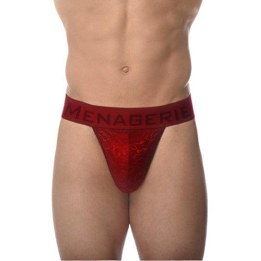 MENAGERIE INTIMATES BAND THONG RED ROSE