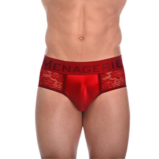 MENAGERIE INTIMATES HIP BRIEF RED ROSE