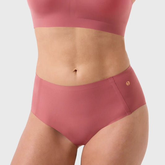 EVELYN BOBBIE HIGH WAIST BIKINI: PINK CANYON