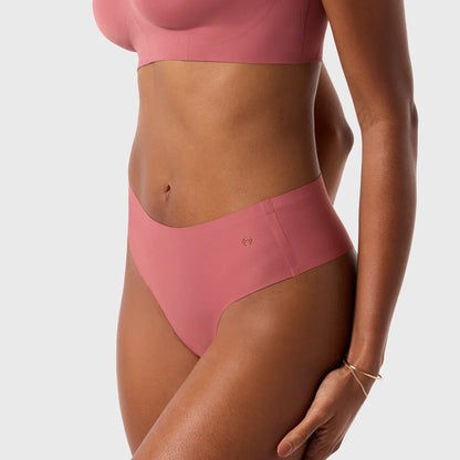 EVELYN BOBBIE HIGH WAIST THONG: PINK CANYON