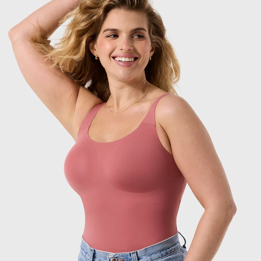 EVELYN BOBBIE STRUCTURED SCOOP TANK: PINK CANYON