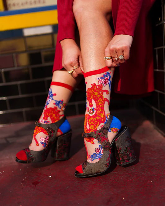 SOCK CANDY YEAR OF THE HORSE SHEER CREW SOCKS