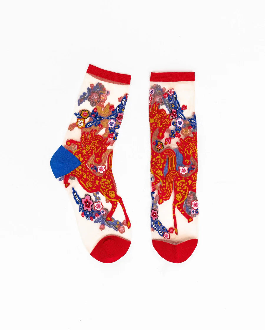 SOCK CANDY YEAR OF THE HORSE SHEER CREW SOCKS